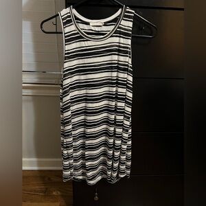 Striped Black and White Sleeveless Tank